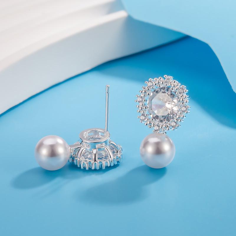 Crystal Snowflake Pearl Earrings: Exquisite Autumn/Winter Luxury, Versatile Women's Jewelry