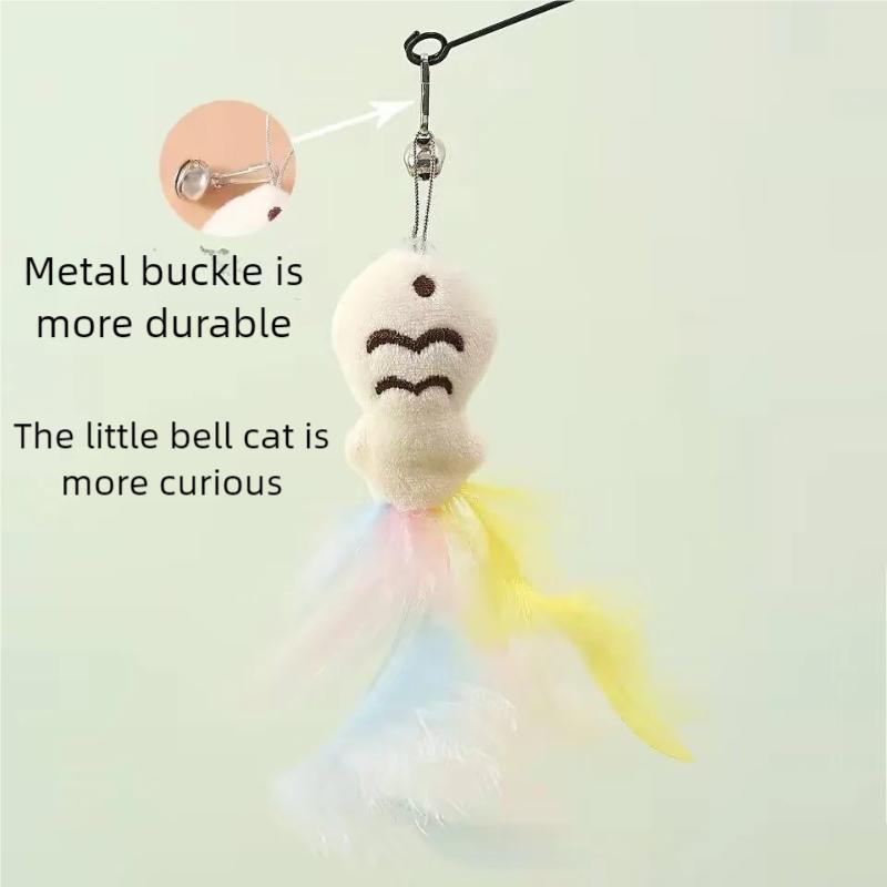 Cat Toys interactive Sucker Feather with Bell Cat Stick Toy for Kitten Playing Teaser Wand Toy Cat Supplies