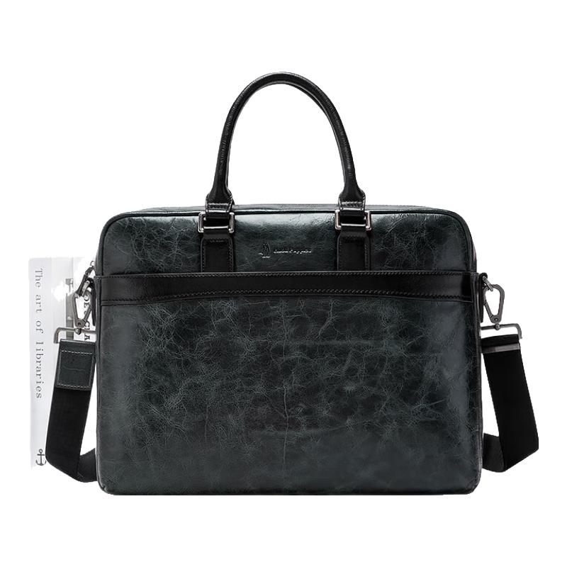 Мужской кожаный деловой портфель Hush Puppies 14 inches