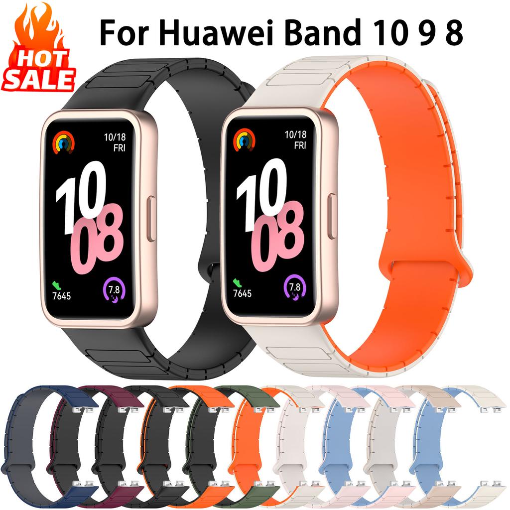 Magnetic Straps for Huawei Band 10 9 8 Strap Accessories Adjuseable Silicone Replacement Bracelet Correa Huawei Smart Band10 9 8