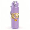 1PC Book Worm Retro Vintage Letter Print 750ml Color Plastic Sports Water Bottle Leakproof Flip Straw Lid Suitable for Sports Office Home Use