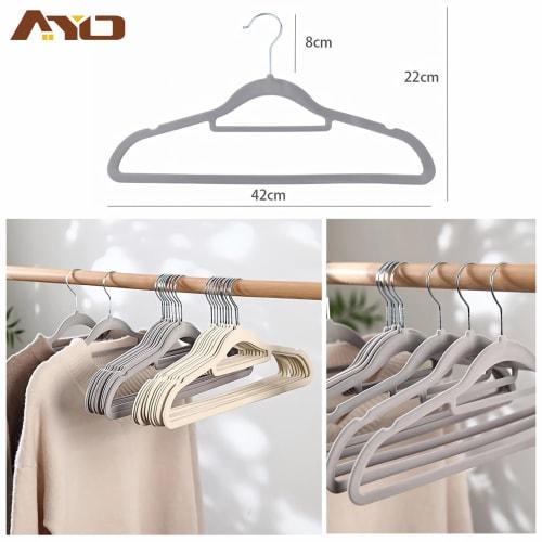 AYO Hangers, Non-Slip, Anti-Slip, 10-Piece Set, Gray, Heavy-Duty, Ideal for Closet Storage, 360-Degree Rotating Hooks, Resists Deformation of Clothes,