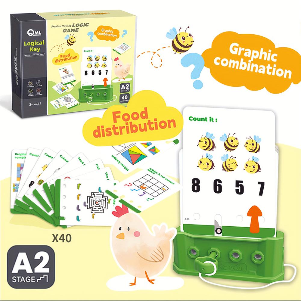 Logic Key Unlock Kids Toy Montessori Early Learning Color Recognition Math Skills Logic Training 80 Levels Birthday Gifts