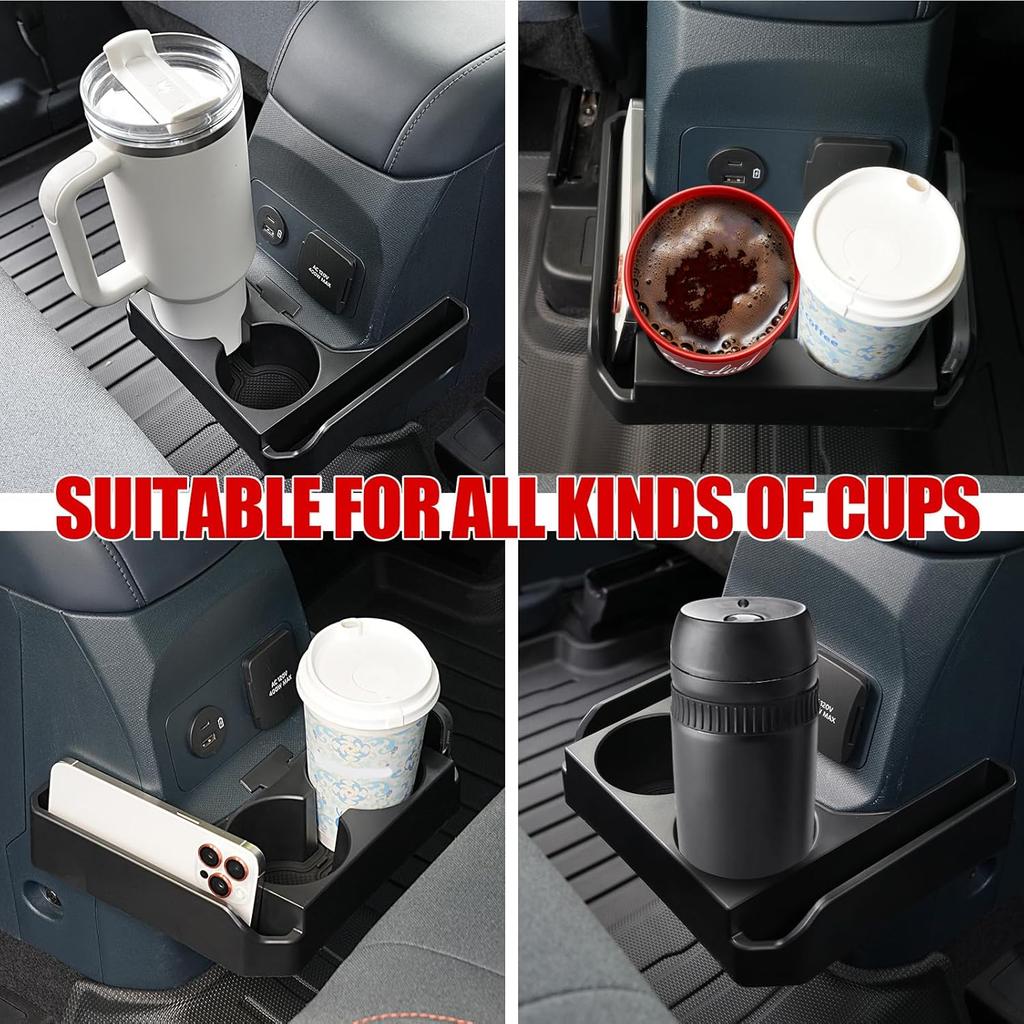 Mabett Removable Rear Dual Cup Holder For Ford Maverick -2025 Accessories, FIT Ert Expander Rear Seat Cup Holder Organizer