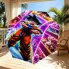 DRAGON BALL Print Automatic Open Close Umbrella, Portable Foldable Umbrella, for Outdoor Commute Camping Trip, Ideal Birthday Gift