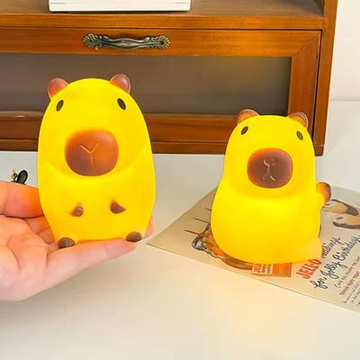 Cute Capybara Silicone Lamp Animal Gift USB Rechargeable Touch Bedside Sleeping Light Decorative Nightlight for Children's Room