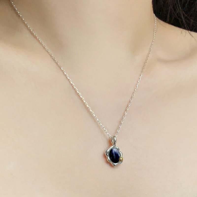 

warmrecord Silver925 flaw Black Sunstone Sodalite_N047 Sodalite