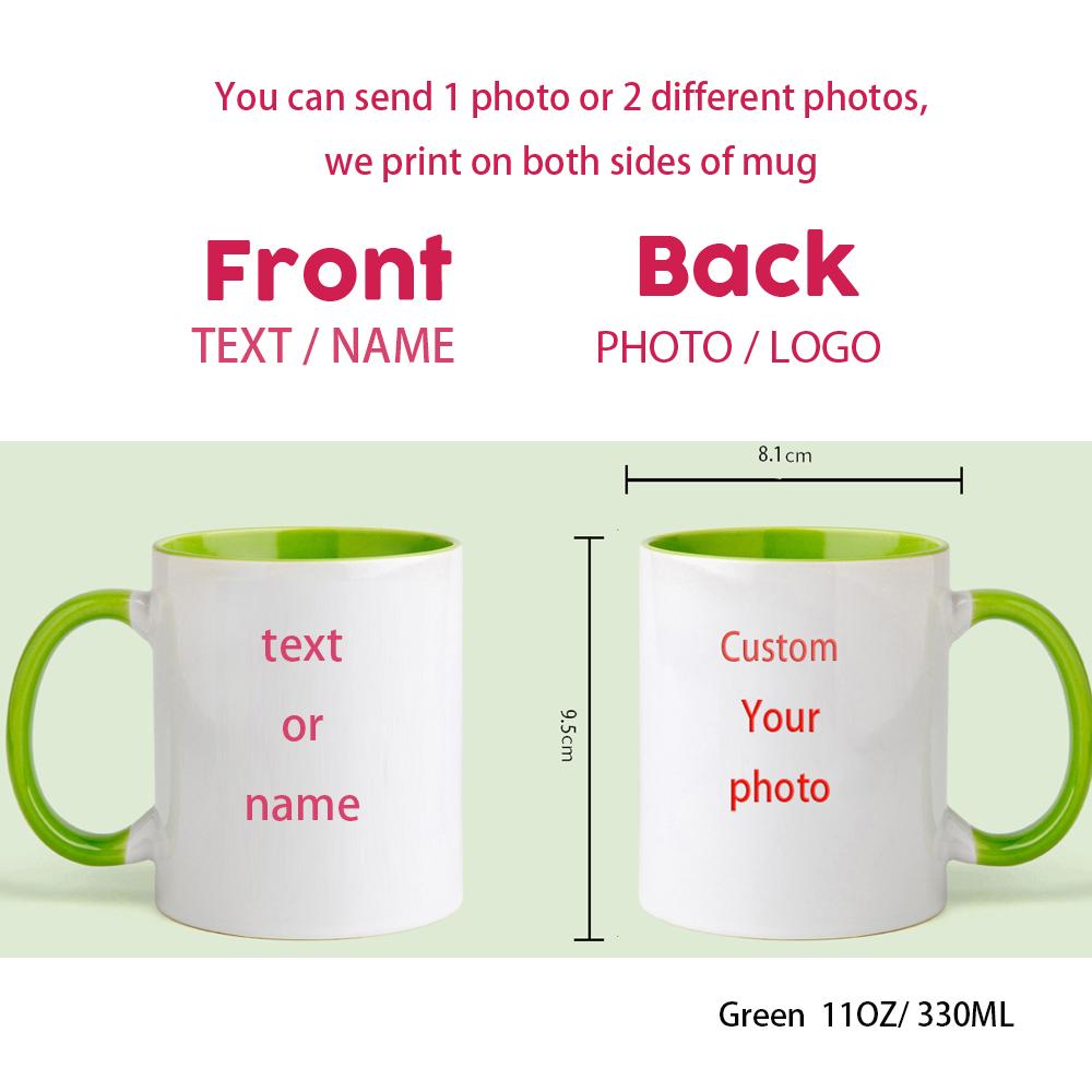 Personalised Your Photo Mug, Custom NAME IMAGE TEXT Cup,Customize Coffee Mugs, Tea Cups, Mothers Day, Wedding Gift 9 COLOURS