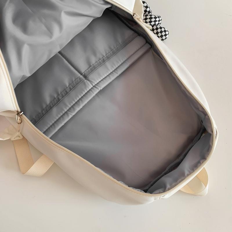 Backpack Female Junior Senior High School Student Schoolbag Solid Color Large Capacity Backpack
