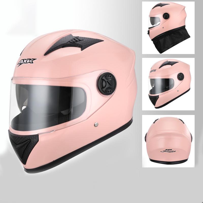 

Шлем электромобиля, мужской противотуманный утепленный зимний аккумуляторный автомобиль, корейский локомотив, полный шлем с полным покрытием One Size розовый