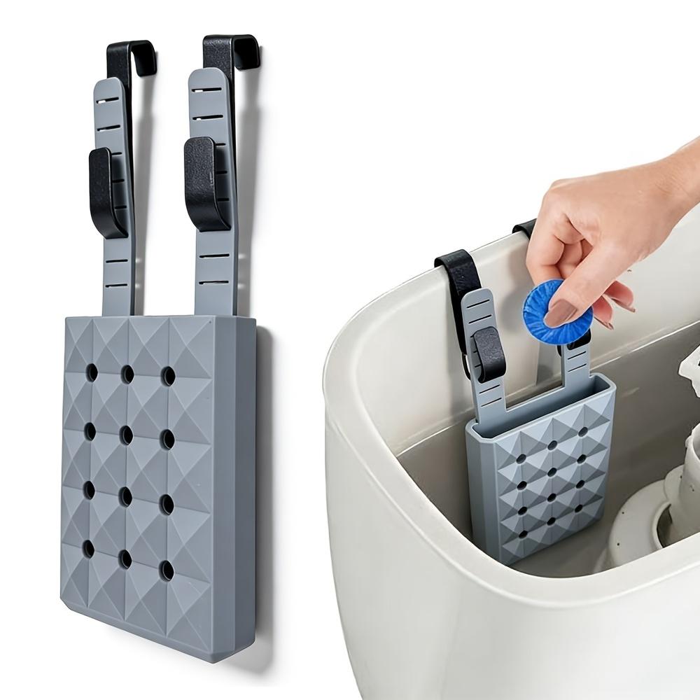 Adjustable silicone toilet tank cleaning stand,Hanging toilet cleaning box with hook Can collect residue from the toilet Prevent the baffle from