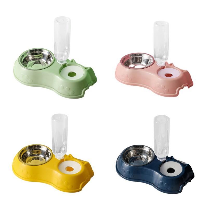Pet Cat Bowl Double Bowl Automatic Feeder Dog Food Water Feeder Cat Puppy Feeding Supplies Dog Accessories Pet Products