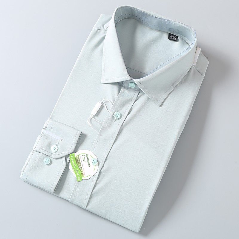 Export Surplus Brand Clothing, Wrinkle-Free, Anti-Wrinkle, Triple-Protection Fabric, Spring and Autumn Men's Business Casual White Long-Sleeve Shirt