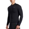 Li-Ning Comfortable Casual Simple Zipper Warm Slim Fit Long Sleeve Cycling Jersey Men jersey Black LCUY095-1