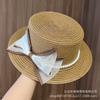 Spring and summer cute bow princess beach mesh hat women's flat edge sunshade sunscreen breathable seaside top hat