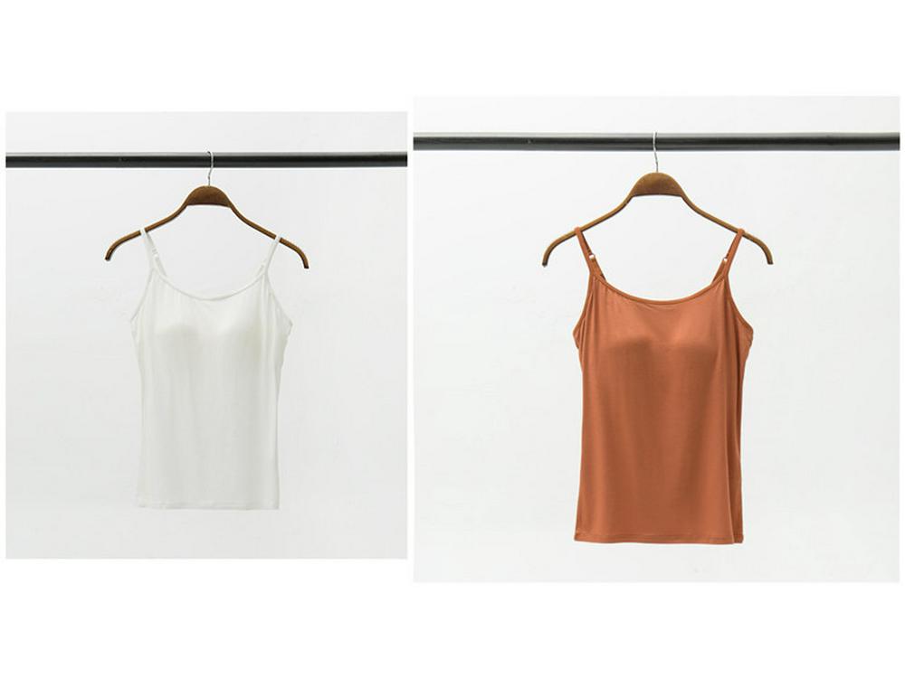 Modal Padded Wireless Camisole Vest with Integrated Bra for Women
