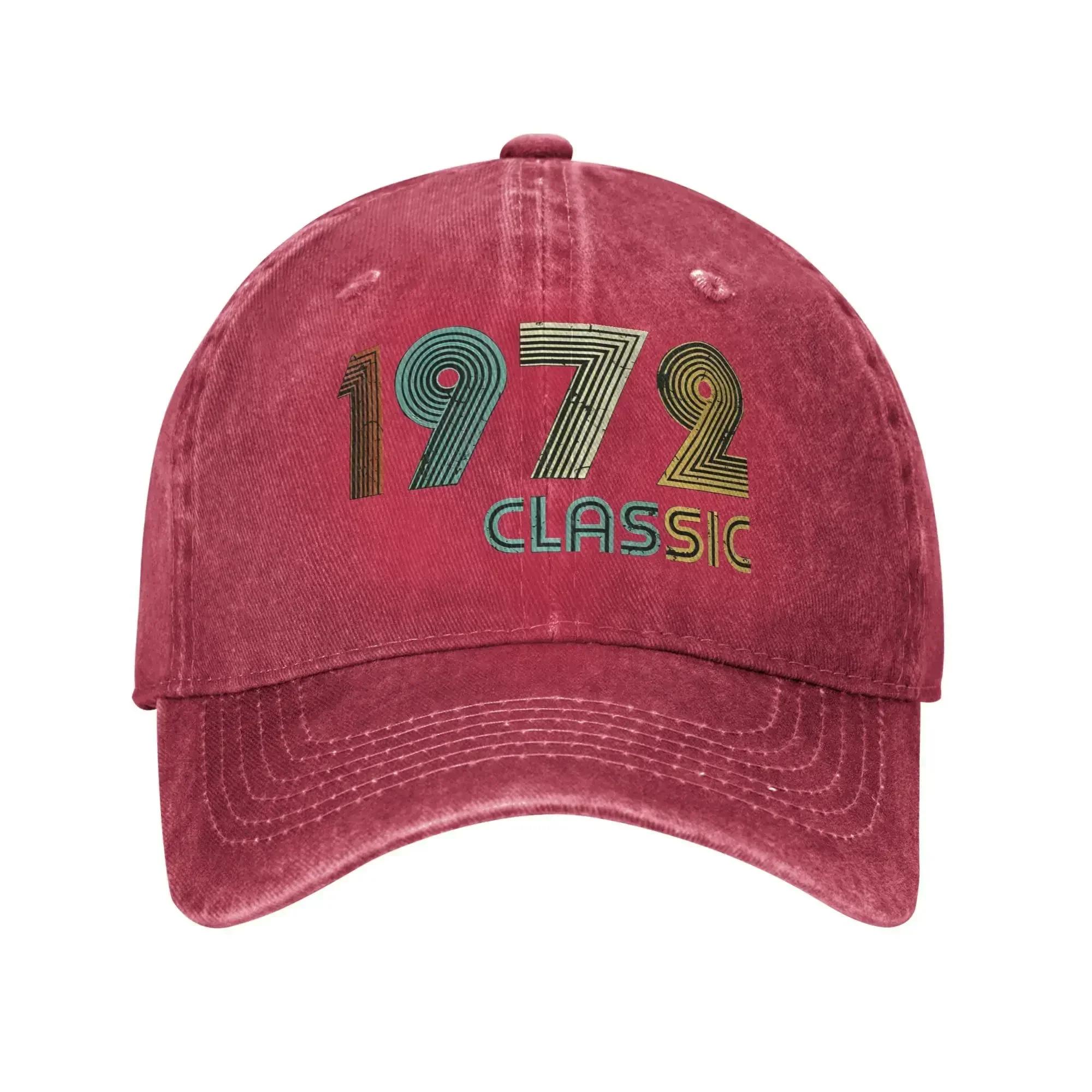 

1972 52nd Birthday Gift Casual Baseball Cap Summer Trucker Hat SunProof Kpop Rock Snapback Cap Unisex Adult Stylish Baseball Caps One Size