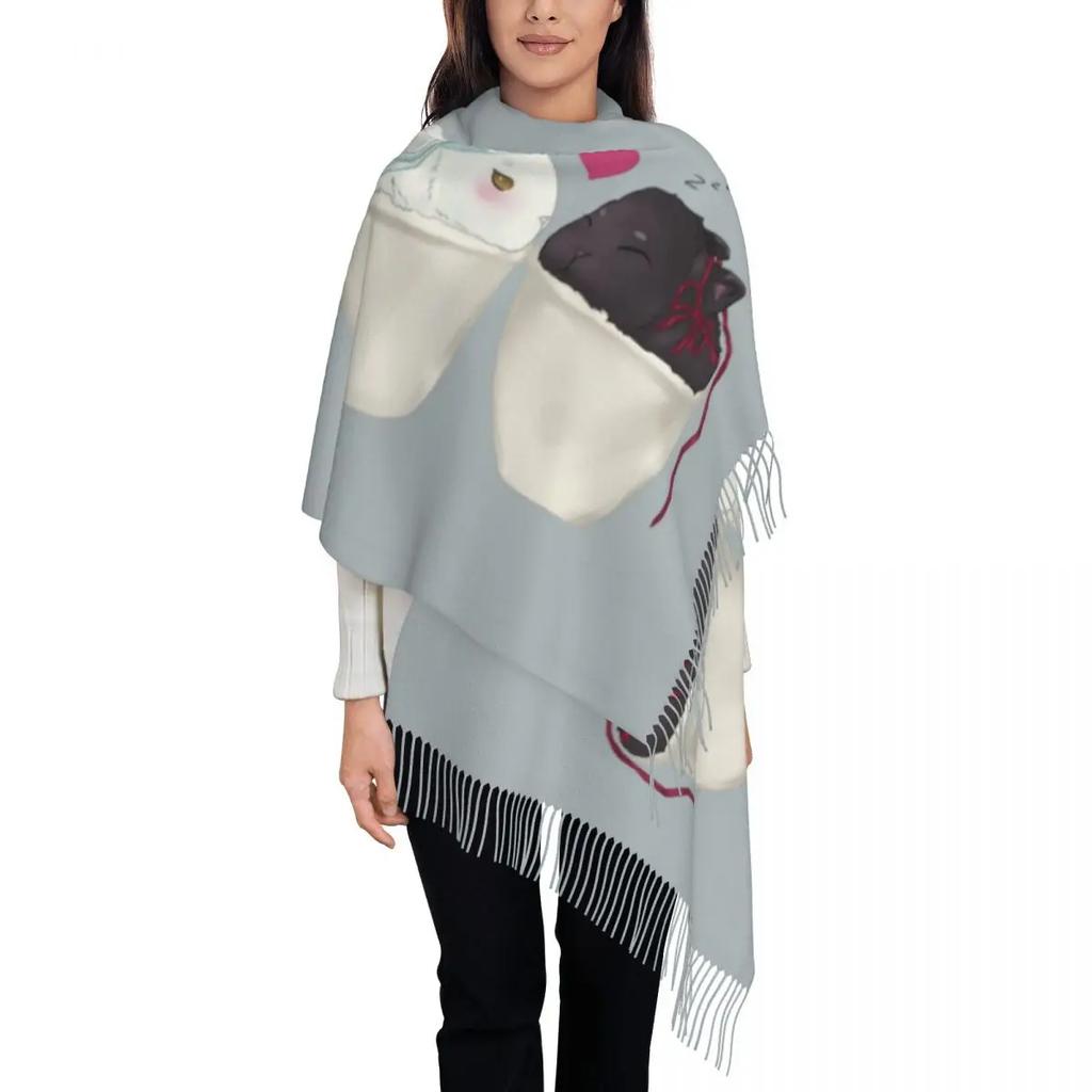 Custom Gusu Lan Sect The Untamed Tassel Scarf Women Soft Mo Dao Zu Shi Wei Wuxian Shawl Wrap Lady Winter Fall Scarves