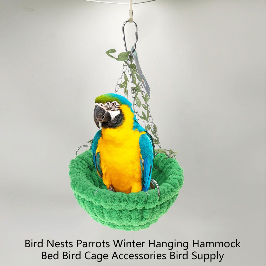 Bird Nest for Parrots Birdcage Warm House Plush Bed Windproof Hammock Bed Bird Resting Bed Cockatiels Cage Winter House