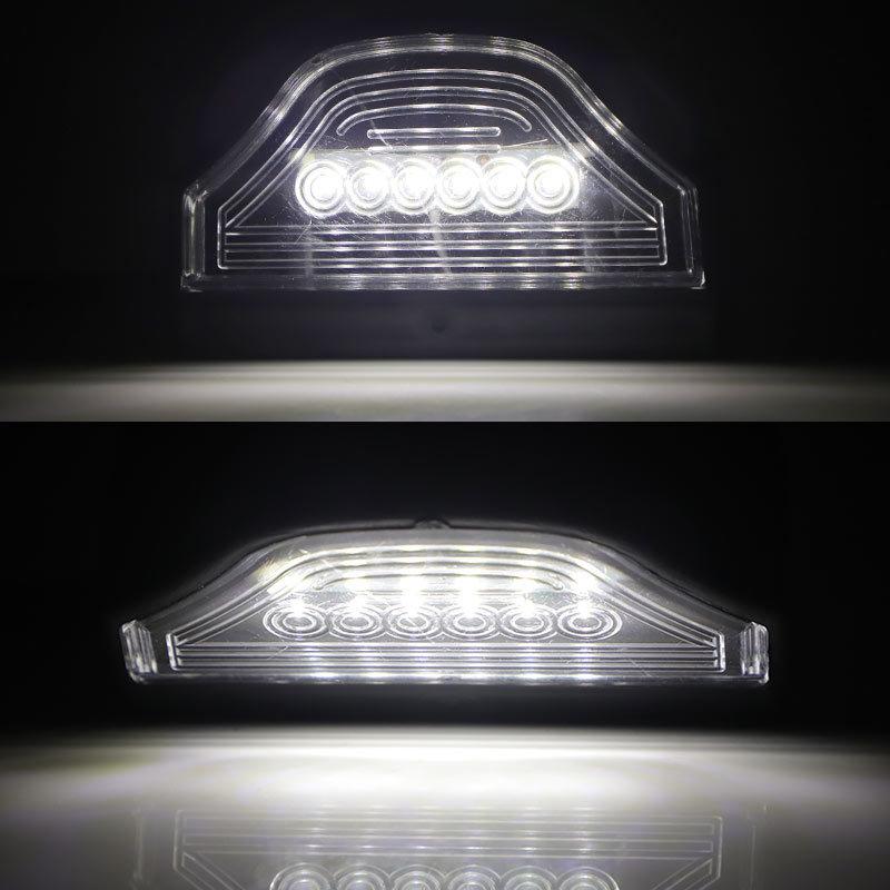 Universal 6 LED License Plate Light 12V 24V White Rear Driving Light Side Marker Lamp For Car Motorcycle Truck Trailer Lorry Van