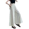 2024 Women's High-Waist Polka Dot Wide-Leg Skirt Pants - Korean Style, Summer, Nine-Point Length