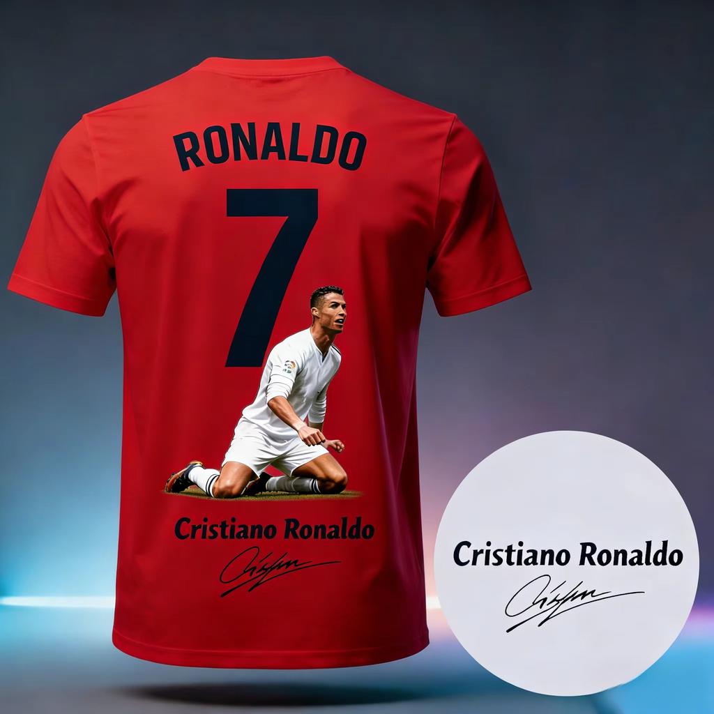 Tricou Fotbal Ronaldo 7 2026 Unisex Unisex Nouă Modă Bumbac Casual Fan Fotbal Respirabil Confortabil Top de Vară Streetwear