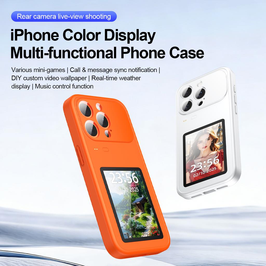 Dynamic Phone Case For Iphone Photo Transfer, Video Playback, Touch Screen, Multifunctional Bluetooth Phone Cover For IPhone 17 16 15
