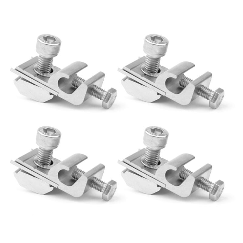 

4pcs Photovoltaic Module Clamps Weatherproof Aluminum Solar Panel Grounding Clamps Set for Solar Panel Mounting Systems