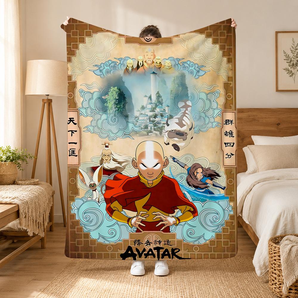 Avatar Der Letzte Airbender Cartoon Überwurf 240g Flanell Decke, geeignet für Sofas, Betten, Büros, exquisites Geschenkdecke