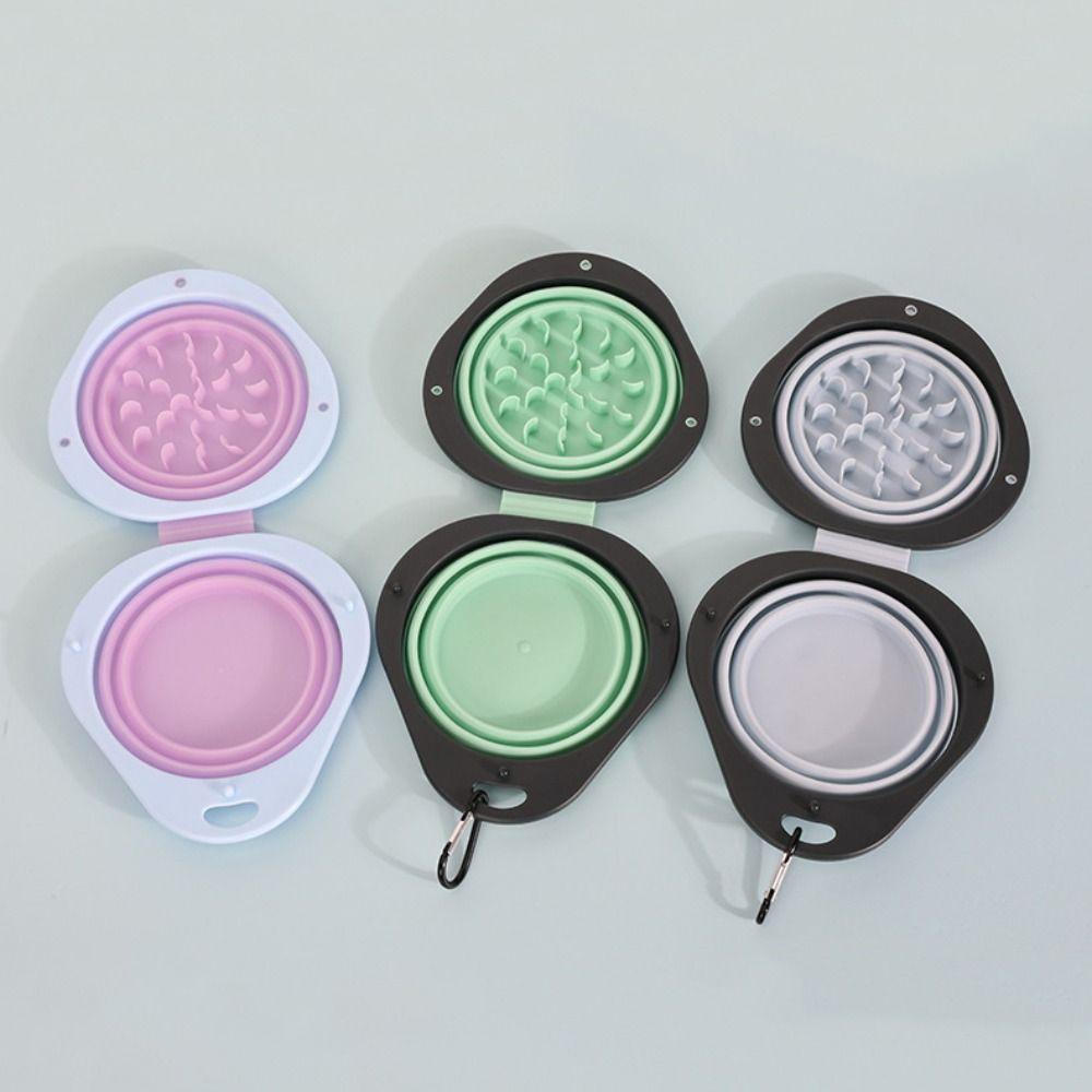 Food Grade Pet Folding Bowl Portable Pet Food Water Feeding Tray  Cat and Dog Use