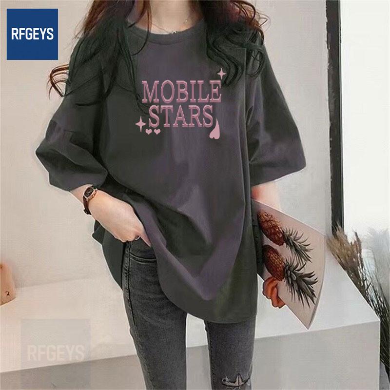 Plus Size Women's European Style Round Neck T-Shirt - Trendy, Loose, Slimming Short Sleeve Summer Top