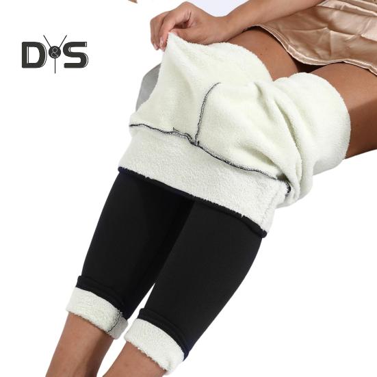 Women Leggings High Waist Slim Fit Hip Lift Thickened Velvet Lining Warm Long Pants Solid Color Yoga Sports Bottoming Pants