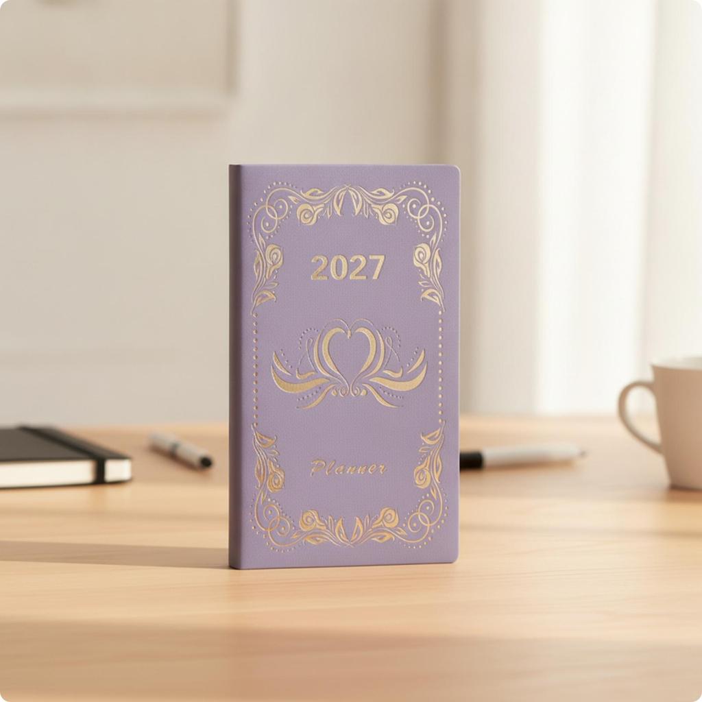 English Daily Planner Notebook Compact A6 Portable for Study