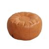 PU Leather Unstuffed Storage Leg Bench Need to Fill Clothes Large Capacity Storage Pouf Round Non-Slip Ottoman Seat Living Room