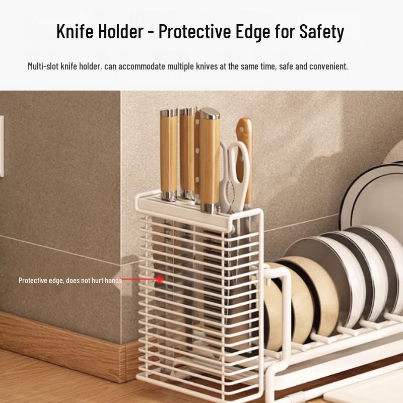 Modern Two-Tier Aluminum Dish Drying Rack