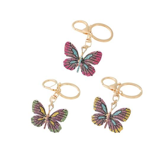 Yousheng Owl Keychain Enamel Charm Sparkling Rhinestone Car Key Ring for Women Wisdom Symbol Pendant for Bag