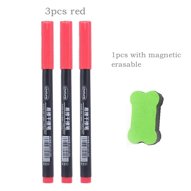 8 buc Marker Whiteboard Șters 0.5mm Vârf Fin Cerneală Neagră/Albastră/Roșie Marker Tablă Școală Birou Artă Scris Papetărie
