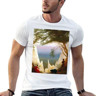 HD CASPAR DAVID FRIEDRICH - Chalk Cliffs At Ruegen 1818 - 1819 T-Shirt Casual Daily Graphic Tee
