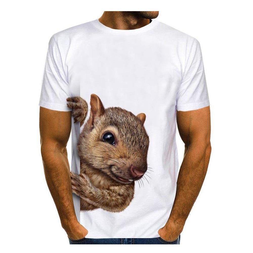 Men's Squirrel 3DT Shirt Print Animal Pattern Couple Tops Funny Short Sleeve T-Shirt