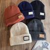 Winter Solid Color Knit Hat Men Women Fleece Lined Beanie Design Cold Weather