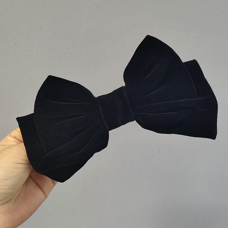 Elegant Satin Double-Sided Bow Hair Clip - French Style Claw Accessory