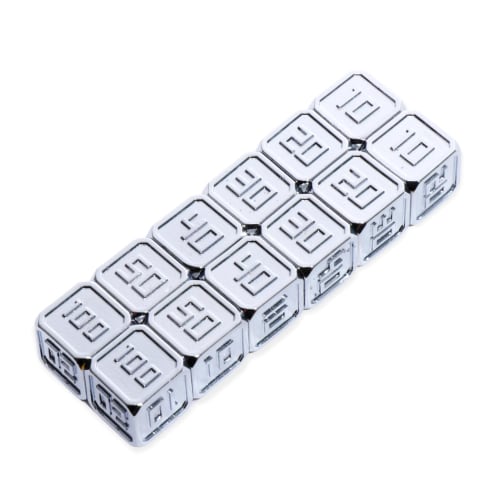 Xrypto Premium Metal Counter Dice/Damage Counters (10, 20, 30, 40, 50, 100, Uncolored)