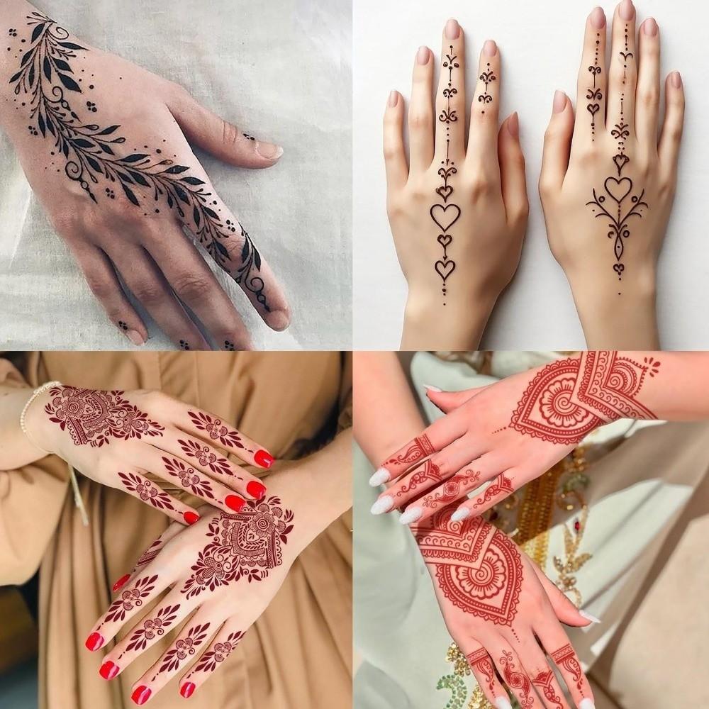 Mehndi Designs Sofort-Abziehbilder Blume Hand-Tattoo Henna-Tattoo Aufkleber Musikfestival
