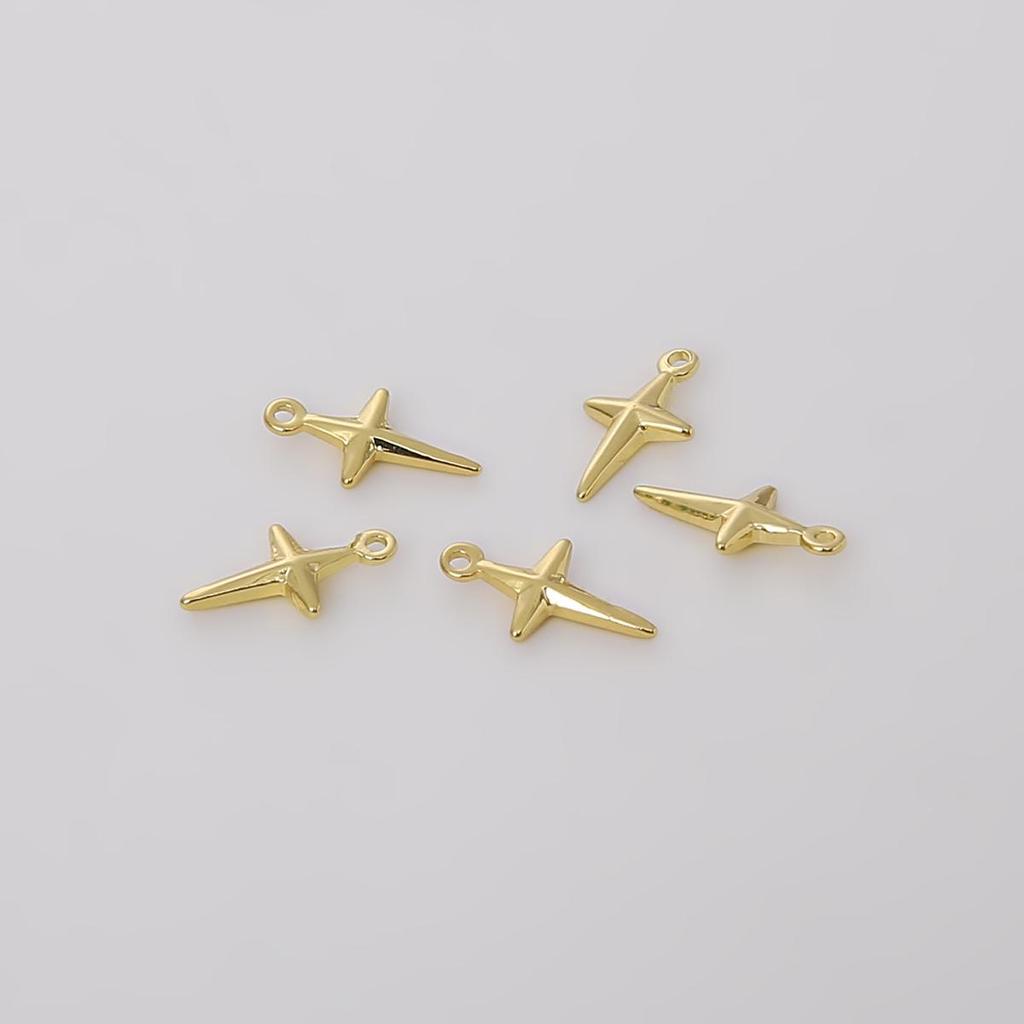 10 Stück Messing-Kreuz-Anhänger, winziger Anhänger für Ohrringe, Armbänder, DIY-Schmuckherstellung