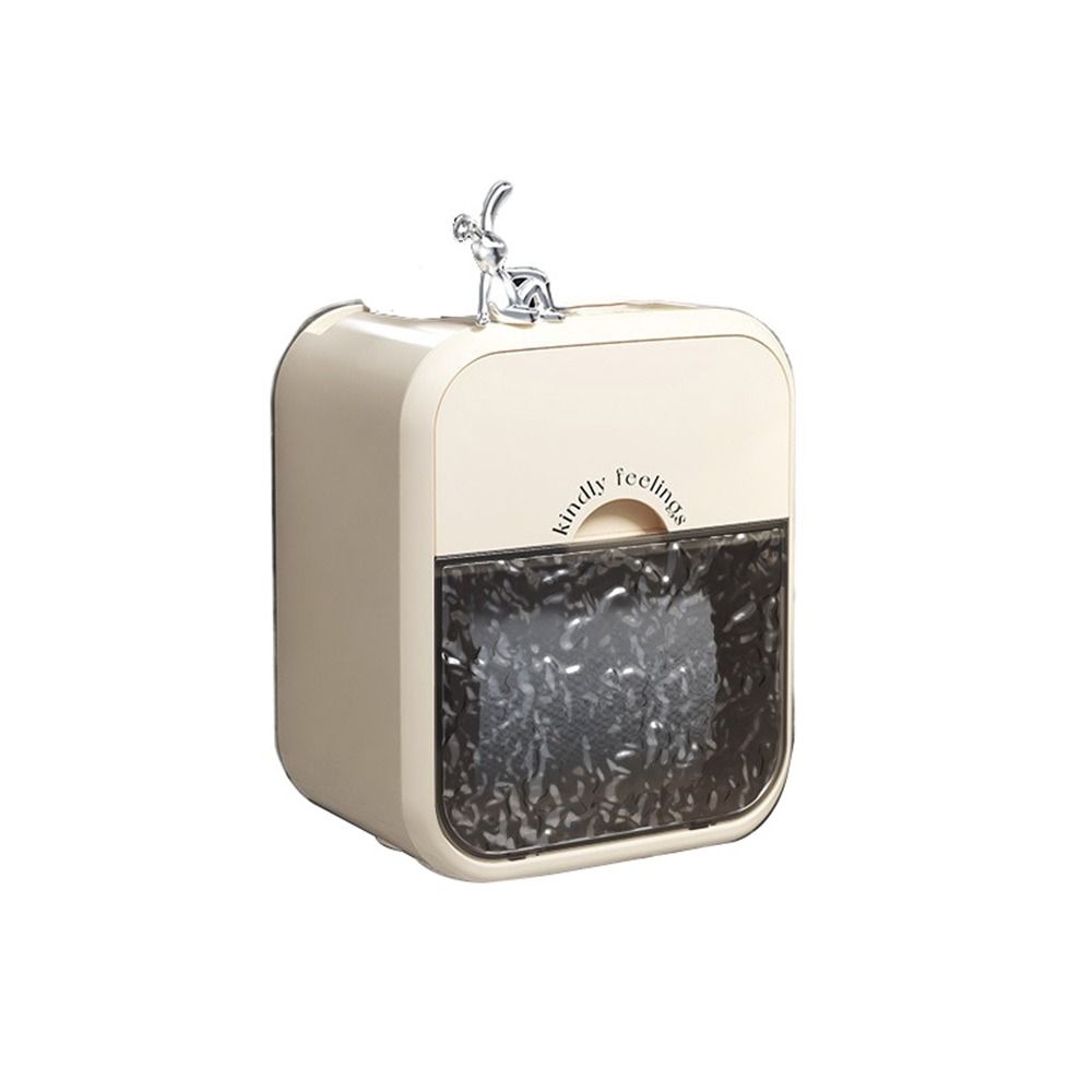 

Пластиковый держатель для туалетной бумаги с рисунком ледника, настенный держатель для бумажных полотенец, большая вместимость, без сверления, коробка для салфеток для ванной комнаты with Rabbit бежевый