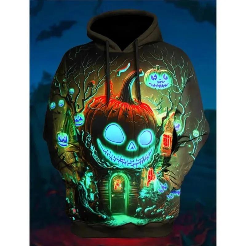 3D Ganzkörper-Print Herren Halloween Kürbis Hoodie Kostüm Neu im Überzieher Sweatshirt Für Herren Damen Als Geschenk Für Halloween Feiertage