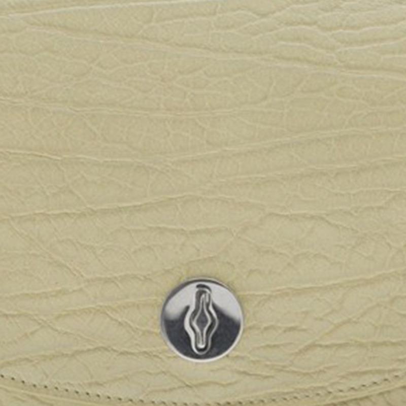 Burberry Small Saddle Crossbody Bag Light Yellow Textured Leather For Women Daily Travel Use