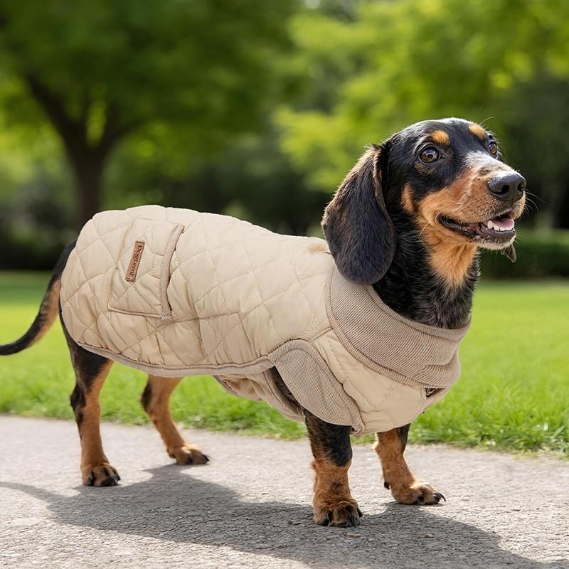 Warme Baumwollweste Dackel Hunde Winter Haustier Mantel Kleine Rasse Oberbekleidung Weiches Fleece gefüttert