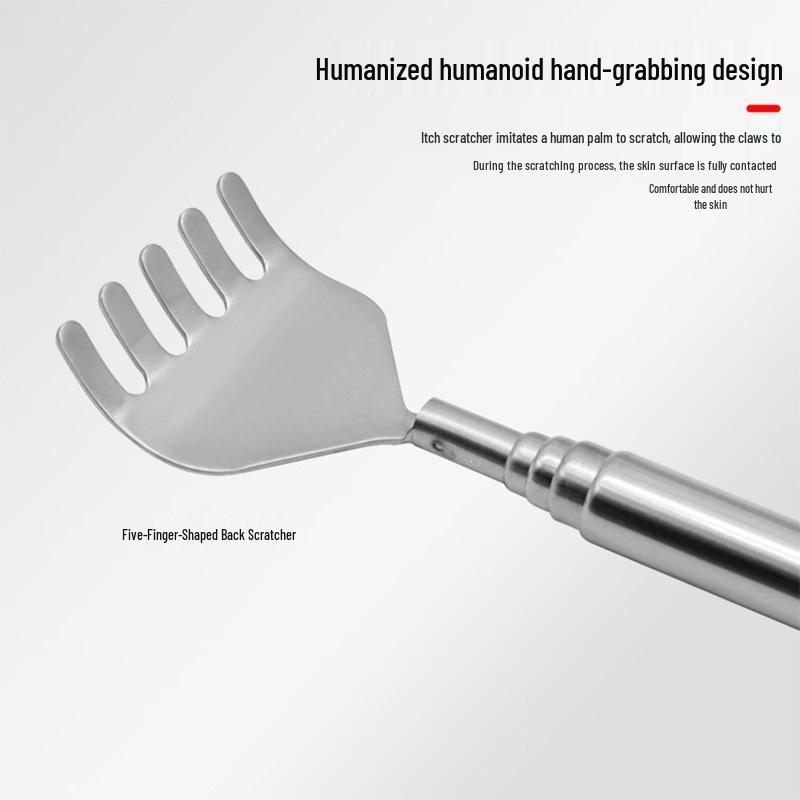 Retractable Stainless Steel Itch Scratcher, 16-50cm Adjustable Back Scratcher with 5 Sections