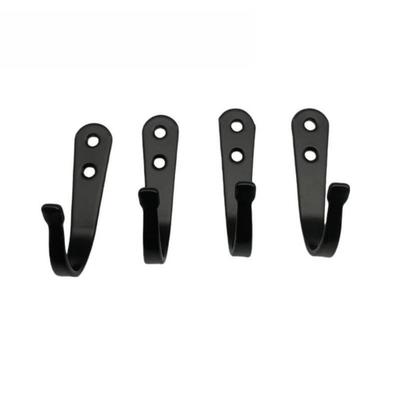 10Pcs Retro Style Wall Mounted Coat Hooks Metal Iron Clothes Storage Rack Save Space Screw Installation Wall Hanging Hook
